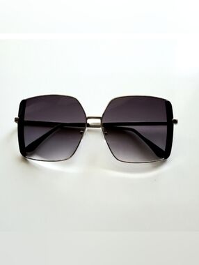 Silver and Black Square Sunglasses